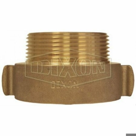 DIXON Rocker Lug Hydrant Adapter, 1-1/2 in Nominal, Female NH NST x Male NH NST End Style, Brass, Domestic RHA1515F